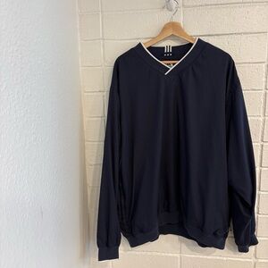 Adidas vintage windbreaker pullover in navy blue